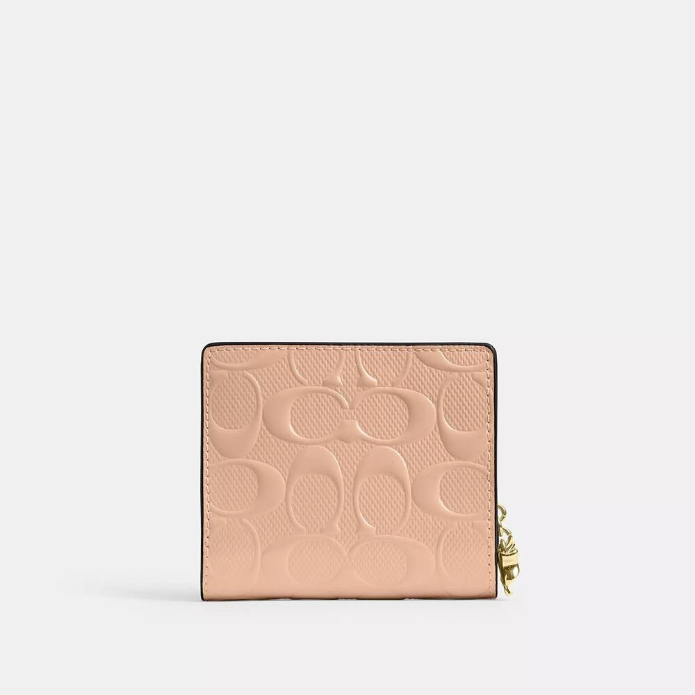 ❤️ Coach Snap Wallet In Signature Leather With Bow Charm - Picture 3 of 11